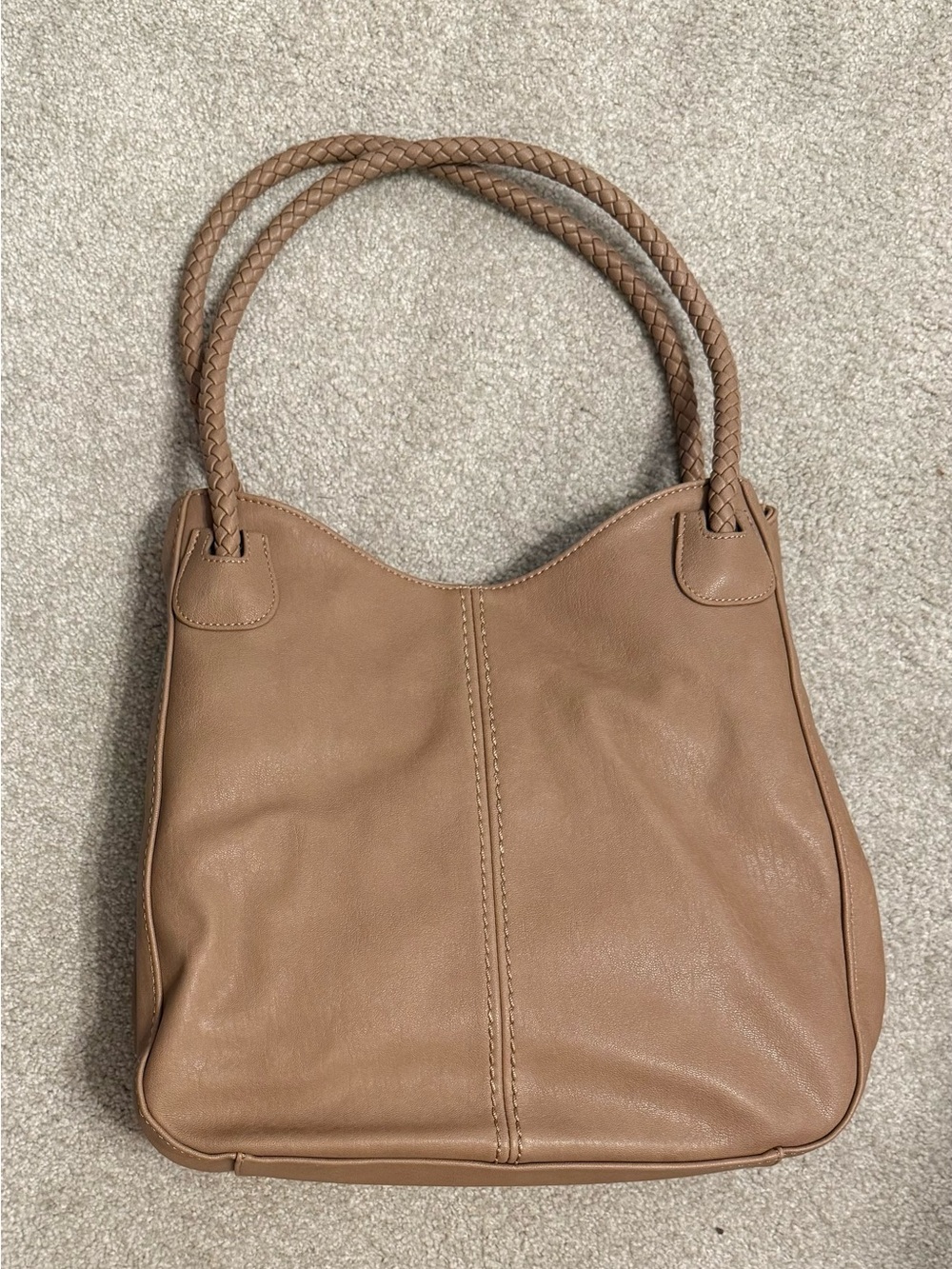 Antik Kraft Braided Handle Shoulder Bag in Tan